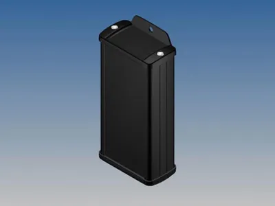 Produktbild von Aluminiumgehäuse - Schwarz - 125 x 59,9 x 30,9 mm - Mit Befestigungsbügel