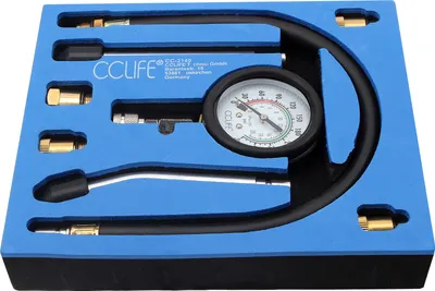 Produktbild von CCLIFE Kompressionsprüfer Benzin Motor M10 M12 M14 M18 Kompressionstester Kompressionsmessgerät 0-20 bar & 0-300 psi