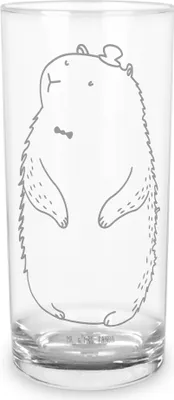 Produktbild von Mr. & Mrs. Panda Longdrinkglas Murmeltier 200 ml - Transparent - Geschenk, Freundlichkeit, Respekt, Fröhlichkeit, Anstand, Trinkglas, Knigge, Tumbler, Glas, Wasserglas