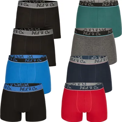 Produktbild von 8er Pack Phil & Co Berlin Jersey Boxershorts Trunk Short Pant FARBWAHL - Farbe: DESIGN 05, Grösse: M