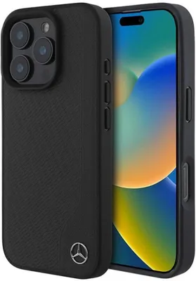 Produktbild von Mercedes-Benz iPhone 16 Pro Max Back cover case - Magsafe wood imitation - Black
