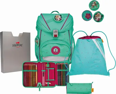 Produktbild von DerDieDas ErgoFlex Light Peppermint Pony Schulranzenset 5-teilig