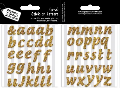 Gold-Alphabet-Aufkleber, Kleinbuchstaben, selbstklebend, für Karten & Basteln