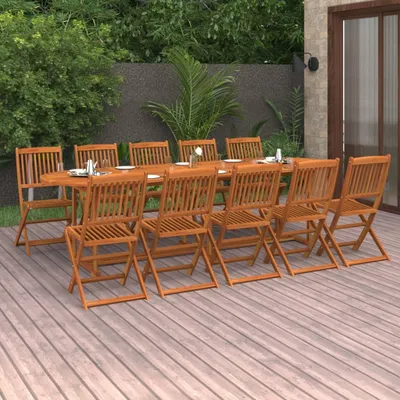 Image de Maison Exclusive - Ensemble de salle à manger de jardin 11 pièces 280x90x75 cm en bois massif d'acacia