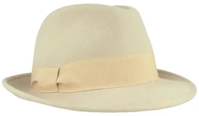 Schlichter Trilby mit Ripsband-Garnitur von Hut-Breiter in beige