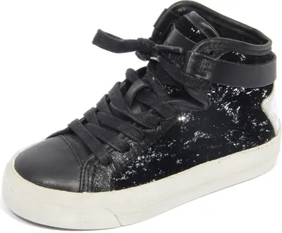 Produktbild von G4204 sneaker bimba girl CRIME black/silver leather/fabric paillettes shoe kid