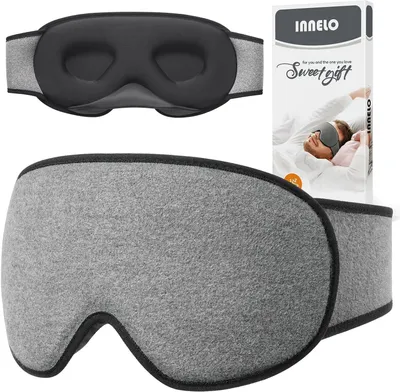 Produktbild von 3D Schlafmaske für Seitenschläfer, Lichtschutz, Geräuschschutz, Weich und Atmungsaktiv, Grau