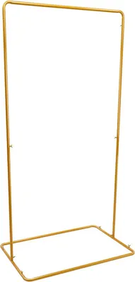 Immagine prodotto di Arco nuziale in metallo - Struttura rettangolare per sfondo di cerimonia - Sfondo fotografico 105x62x200 cm - Per decorazioni di matrimonio, feste e celebrazioni di Capodanno - Oro