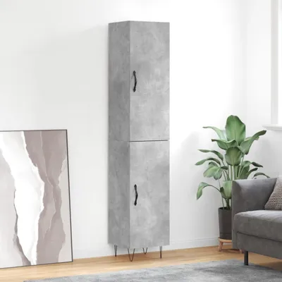 Produktbild von vidaXL Highboard Betongrau 34,5x34x180 cm Holzwerkstoff