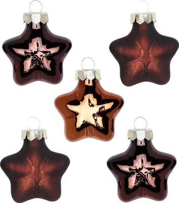 Produktbild von Christbaumschmuck Sterne 4cm Glas 8 Stück - Cognac Diamond