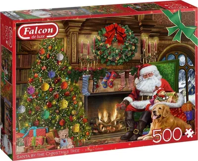Produktbild von Falcon de luxe Santa by the Christmas Tree Jigsaw Puzzle - 500 Teile