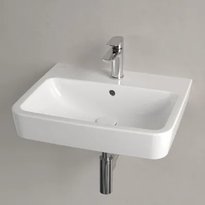Immagine prodotto di V&B O.NOVO 55x46cm lavabo da incasso/da appoggio, angolare, m HL, con sfioratore, bianco
