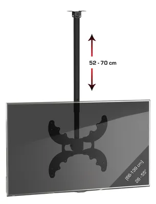 Produktbild von VCM Universal TV Deckenhalterung für 26-55 Zoll bis 40 kg | bis VESA bis 400x400 | höhverstelbar 52-70 cm | TV Halterung 360 Grad schwenkbar drehbar und 15 Grad neigbar | Fernseher Halter - B-DX 400