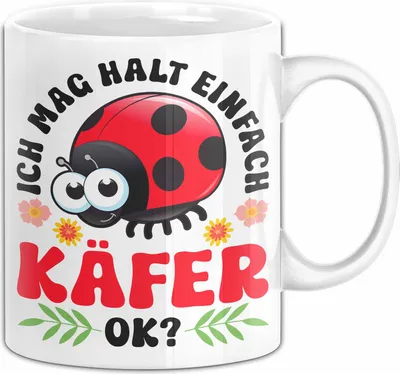 Produktbild von Käfer-Liebhaber Tasse Geschenk Ich Mag Halt Einfach Käfer Ok Geschenkidee Marienkäfer Geburtstag Kaffee-Becher (Weiß)