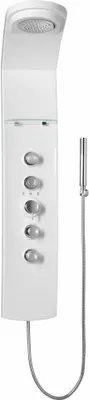 Produktbild von Polysan LUK Eckig-Duschpaneel 250x1300mm mit Thermostat-Armatur, Weiß