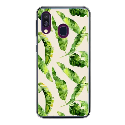 Produktbild von MuchoWow® Handyhülle Schutzhülle Hülle für Samsung Galaxy A40 Blatt - Tropisch - Muster Silikon Softcase Handy Hülle - Handy-Tasche
