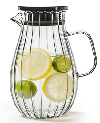 Glaskaraffe 1,9 l mit Deckel, Borosilikatglas, hitzebeständig