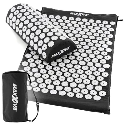 Zdjęcie produktu dla MAXXIVA mata akupresurowa z poduszką, 75x42 cm, czarna