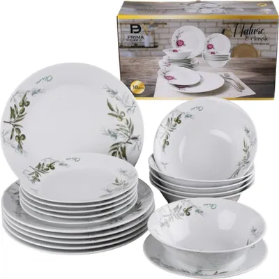 Obrázok produktu pre PRIMA DECO jedálenský servis pre 6 osôb Olive 18-dielna súprava tanierov