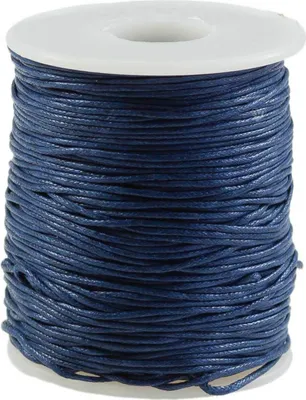 90 Meter / 1 Spule gewachste Baumwollschnur, 1mm stahlblau