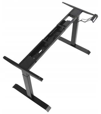 Image de Piètement de table ou de bureau électrique UT04E-2T, 2 moteurs, réglage électrique de la hauteur, longueur réglable, pied à 2 segments, noir