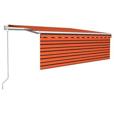 Produktbild von vidaXL Markise Automatisch Einziehbar mit Volant 4x3m Orange und Braun