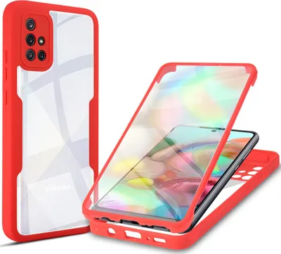 Image de Samsung Galaxy A71 4G Housse de protection, Protection d'écran intégrée 360 degrés Protection complète Housse de téléphone portable pour Samsung A71 4G Rouge
