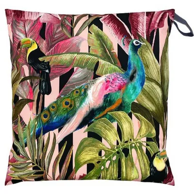 Immagine prodotto di Evans Lichfield - Tucano e pavone - Copricuscino da esterno RV2623 (43cm x 43cm) (colorato)