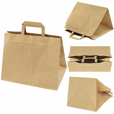 Produktbild von Allbag Große Papiertüten mit Flachhenkel, 10 Stück