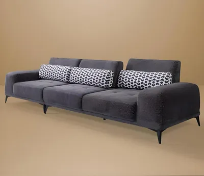 Produktbild von Grauer 4-Sitzer Wohnzimmer Luxus Couch Moderne Couch Polster Möbel Neu
