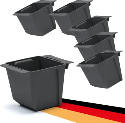 Produktbild von BigDean 6er Set Mini Paletten Blumenkästen - Einsatz - mit Hängesystem zum Einhängen - 10cm klein anthrazit -Pflanzkasten für Europalette Balkonkasten