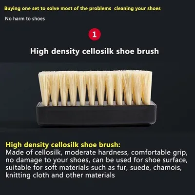 Immagine prodotto di Spazzola professionale per la pulizia delle scarpe, spazzola in plastica morbida, spazzola rigida, set per la pulizia domestica, cura delle scarpe, cura della pelle, pulizia con spazzola per scarpe.
