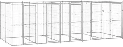 Obrázek produktu pro Venkovní psí kotec pozinkovaná ocel 12,1 m²