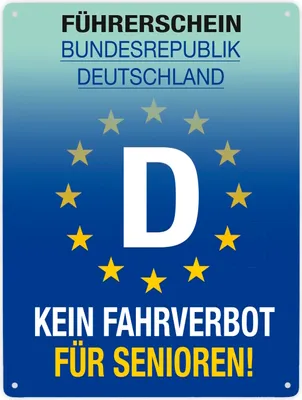 Produktbild von Kein Fahrverbot für Senioren Metallschild XXL in 28x38 cm