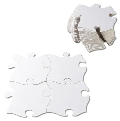 Produktbild von Riesen-Puzzleteile blanko 32 Stueck zum Selbstgestalten aus Karton