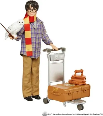 Image de Harry Potter Voie 9 3/4 Set de jeu avec la poupée Harry Potter & la figurine Hedwig