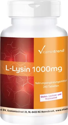 Obrázok produktu pre Výživový doplnok Vitamintrend L-Lysin, 240 tabliet