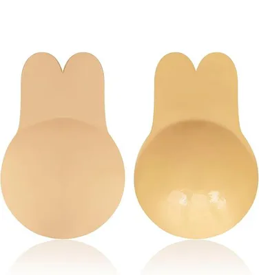 Produktbild von Selbstklebende BH Pads Damen Unsichtbar Wiederverwendbar Brustpads Trägerlos Hautfreundlich Silikon Nippelabdeckung für Rückenfreie Kleider Beige