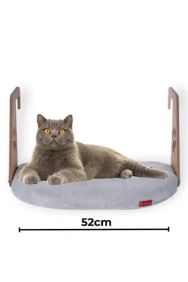Produktbild von PUGALO Katzenbett Heizkörperbett für Katzen bis 12 kg, weiche Katzenliege für Heizkörper, hängendes Katzenbett für Wohnungskatzen, (Grau)