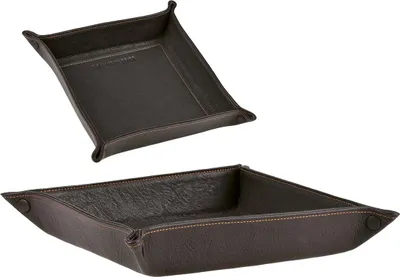 Produktbild von Sonnenleder Ablageschale Leder 26x26cm Taschenleerer Schale Lederschale mocca Vide Poche groß