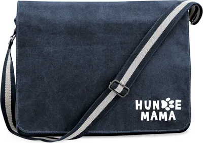 Produktbild von Huuraa Umhängetasche Hundemama Tapse 14 Liter Vintage Navy Canvas Laptoptasche Geschenkidee