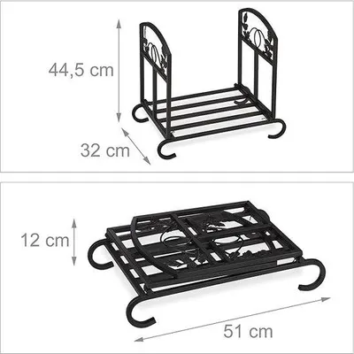 Produktbild von Famanu Feuerholzregal Metall für Innen und Außen - 44,5 x 51 x 32 cm