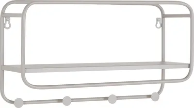 Zdjęcie produktu dla WIESZAK/PÓŁKA Feira 45x15x25 cm szara METALOWA zaokrąglona