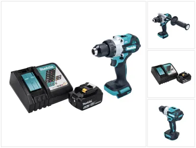 Zdjęcie produktu dla Makita DHP 486 RT1 akumulatorowa wiertarko-wkrętarka udarowa 18 V 130 Nm bezszczotkowa + 1x akumulator 5,0 Ah + ładowarka