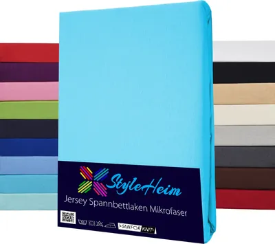 Produktbild von Styleheim Mikrofaser Spannbettlaken in Farbe Türkis, Größe 180 x 200 - 200 x 200 cm