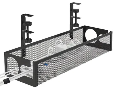 Produktbild von Kabelmanagementschale, Clip-on, langlebiges Stahl-Design, Schwarz