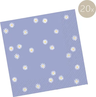 Produktbild von Servietten lila mit Gänseblümchen