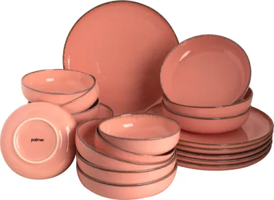 Produktbild von Palmer Antigo, Geschirrset, 24 teilig für 6 Personen, rosa Steinzeug