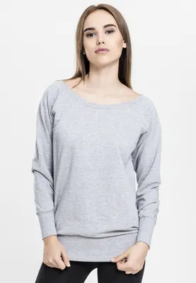 Produktbild von Urban Classics Sweatshirt Damen Ladies Wideneck Crewneck schwarz 3XL