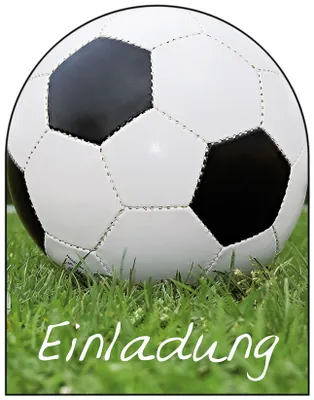 Produktbild von Einladungen - 5 Karten mit Umschlag im Topper - Fußball